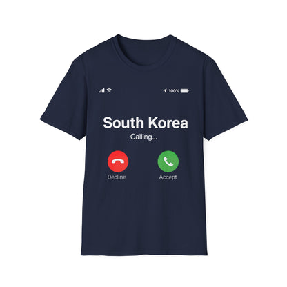 South Korea Calling T-Shirt — Travel-Inspired Phone Screen Graphic Tee