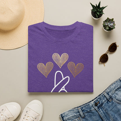 Love Gesture Unisex Softstyle T-Shirt - Heart Hand Graphic Tee