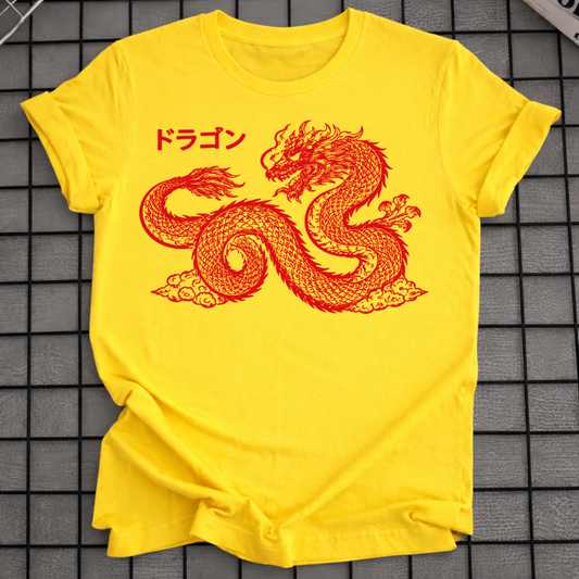 RED JAPANESE DRAGON T-SHIRT