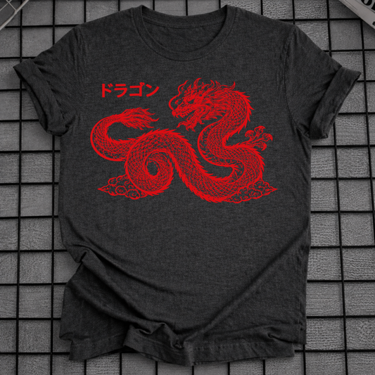 RED JAPANESE DRAGON T-SHIRT