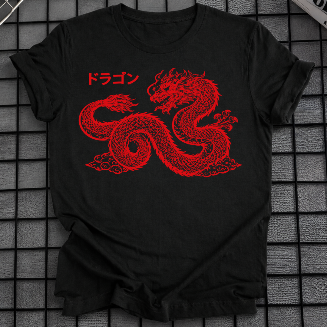 ROT JAPANISCHES DRACHEN T-SHIRT