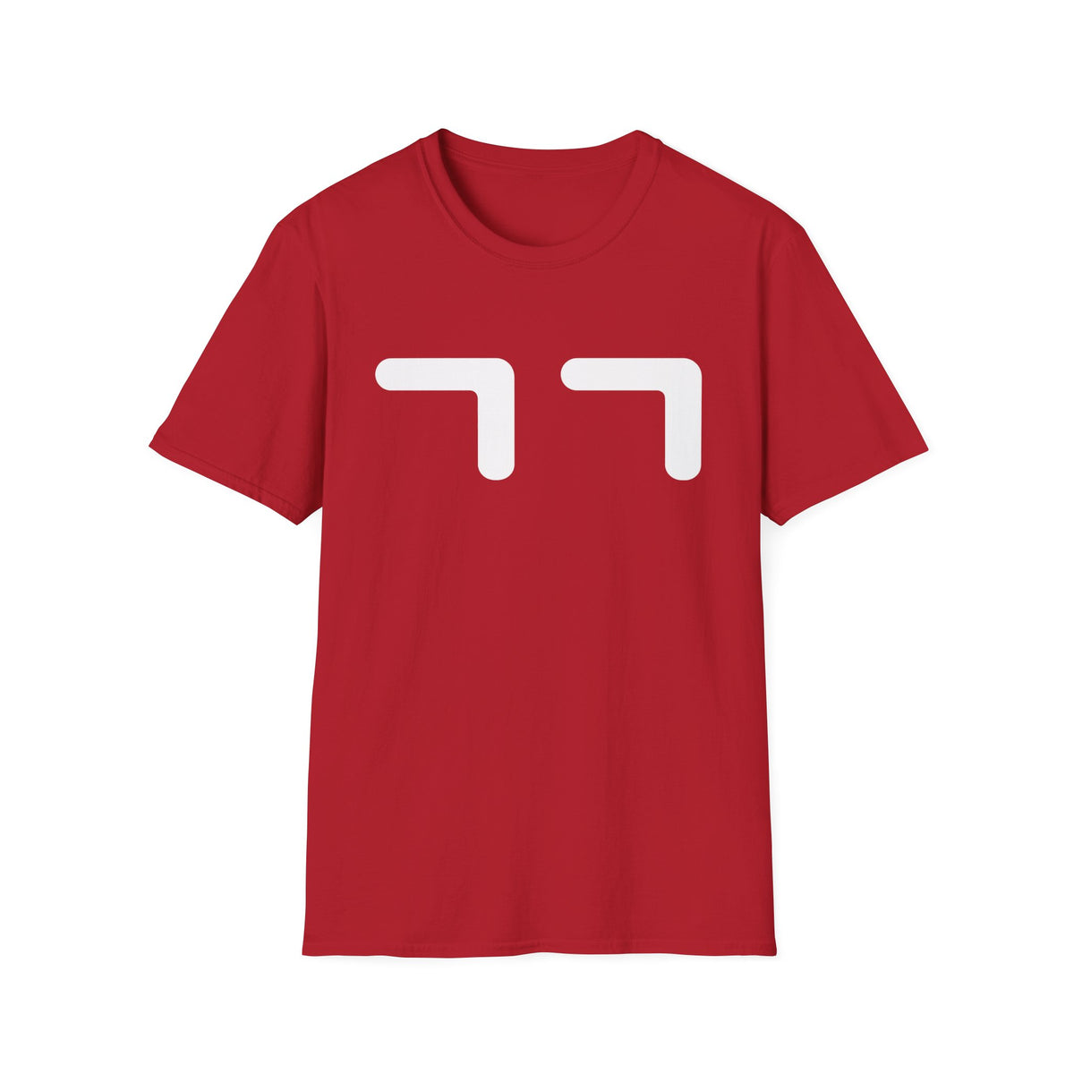 Minimalist Emoticon T-Shirt — Cute '77' Face Graphic Tee