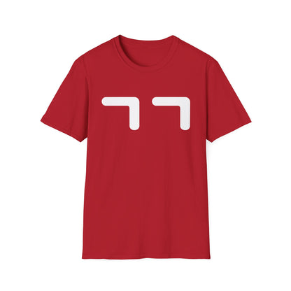 Minimalist Emoticon T-Shirt — Cute '77' Face Graphic Tee