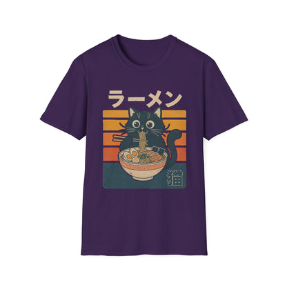 Ramen Cat T‑Shirt — Cute Japanese Neko Eating Ramen Graphic Tee