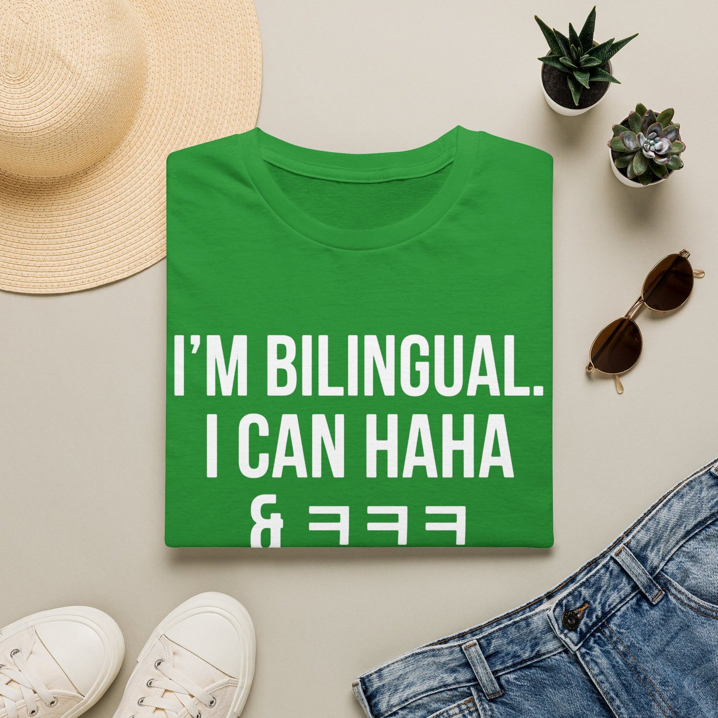 Bilingual Funny Tee — "I’m Bilingual. I Can Haha & ㅋㅋㅋ" Graphic T-Shirt