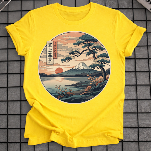 BERG FUJI SONNENUNTERGANG T-SHIRT