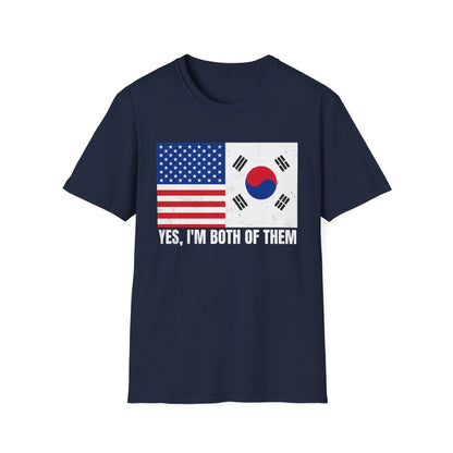 USA & South Korea Flag T-Shirt — "Yes, I'm Both of Them" Patriotic Korean-American Tee