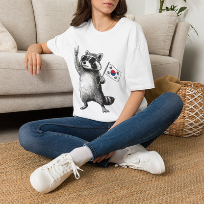 Korean Flag Raccoon T-Shirt — Cool Raccoon with South Korea Flag