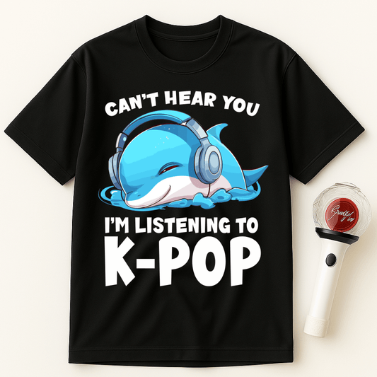 CAN'T HEAR YOU I'M LISTENING TO K-POP DOLPHIN UNISEX T-SHIRT