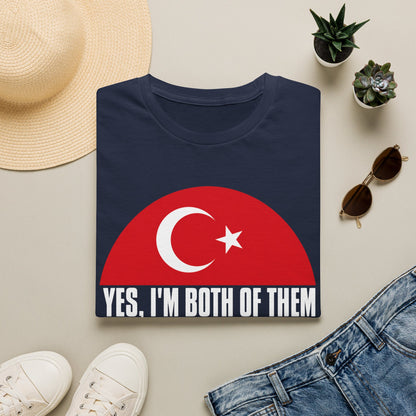 T-Shirt - "Yes, I'm Both of Them" Turkish & Korean Flag Heritage Tee