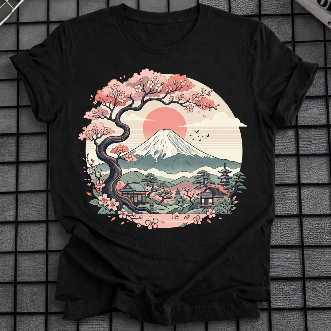 SAKURA MOUNT FUJI SUNSET T-SHIRT