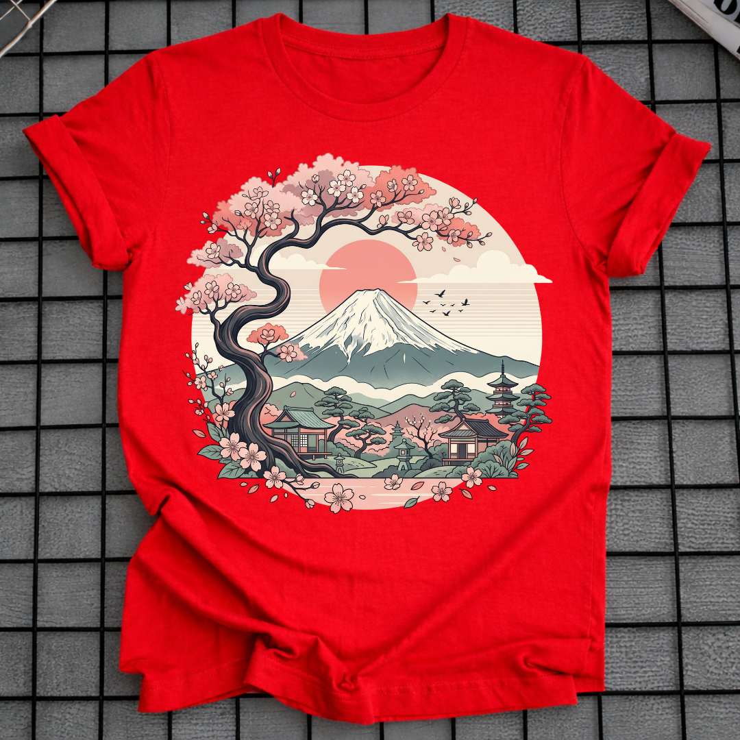 SAKURA MOUNT FUJI SUNSET T-SHIRT
