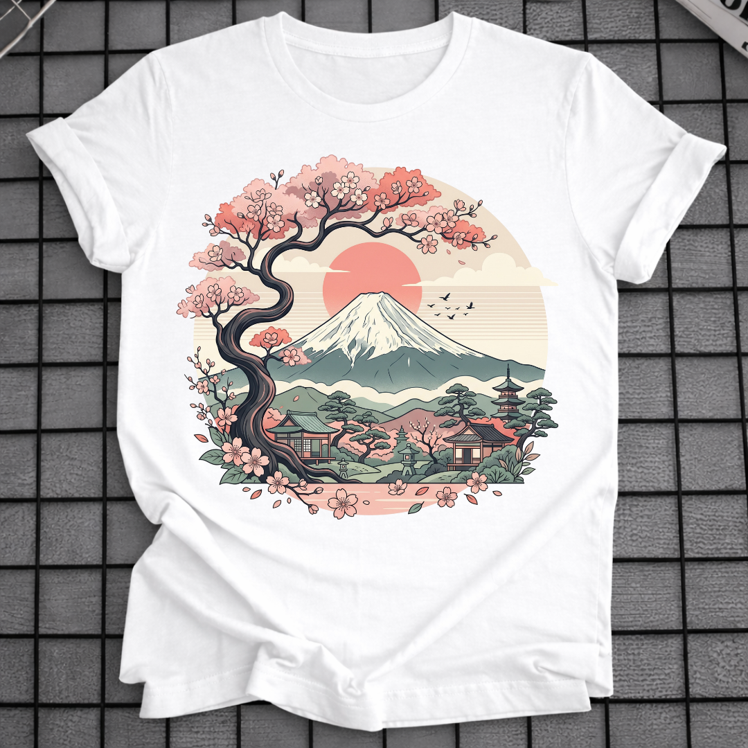 SAKURA MOUNT FUJI SUNSET T-SHIRT