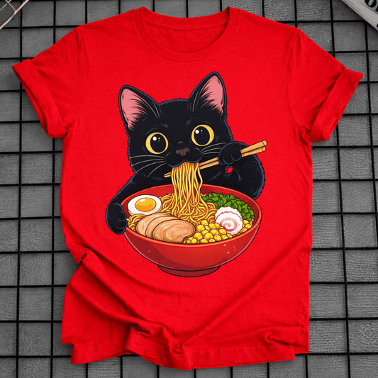 KITTY EATING RAMEN T-SHIRT