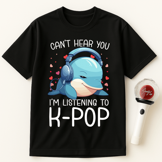 CAN'T HEAR YOU I'M LISTENING TO K-POP DOLPHIN UNISEX T-SHIRT