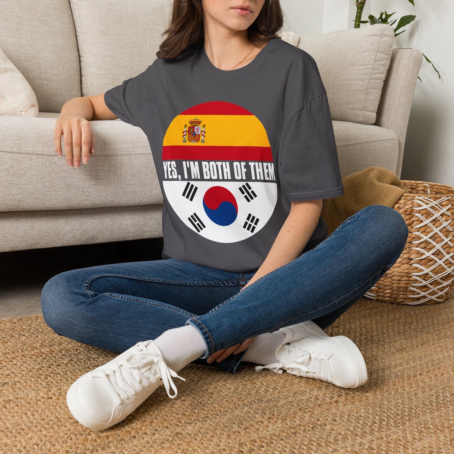 Yes, I'm Both Of Them Spanish Korean Flag T-Shirt