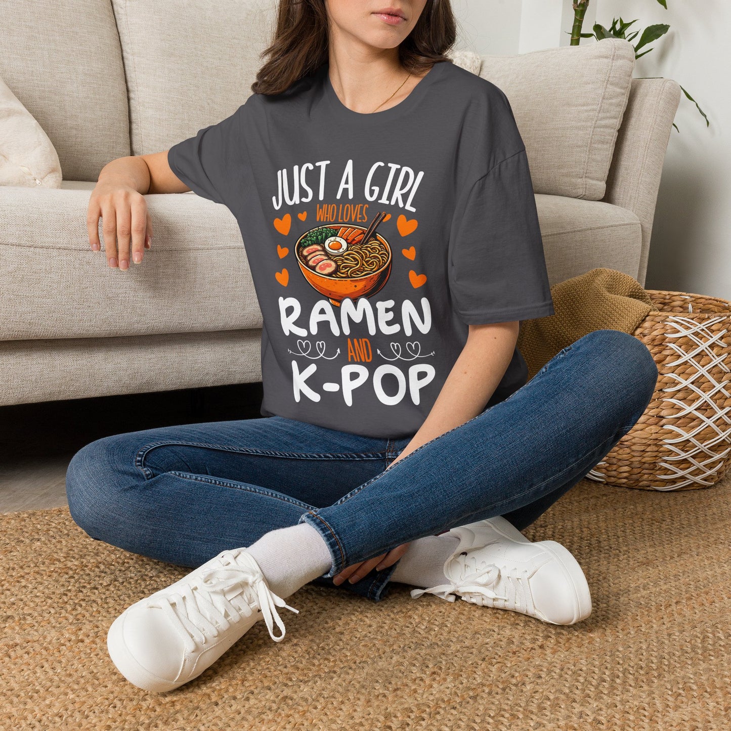 Just a Girl Who Loves Ramen and K-Pop Unisex Softstyle T-Shirt