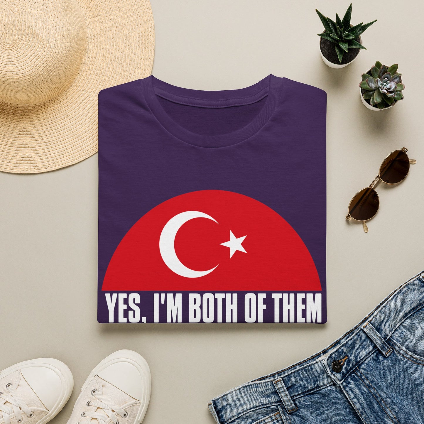 T-Shirt - "Yes, I'm Both of Them" Turkish & Korean Flag Heritage Tee