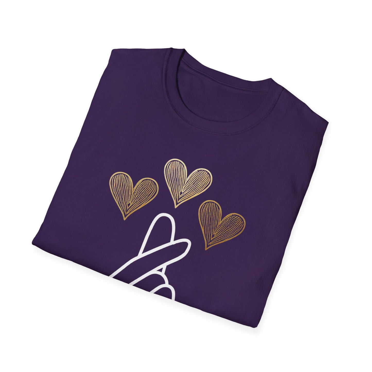 Love Gesture Unisex Softstyle T-Shirt - Heart Hand Graphic Tee