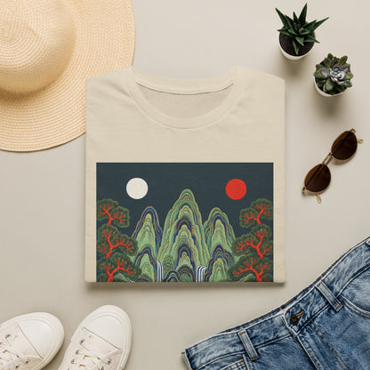 Asian Landscape Tee — Double Sun Mountain Art T-Shirt