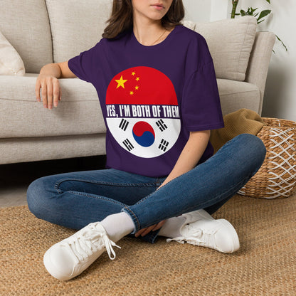 Flag Heritage T-Shirt — “Yes, I’m Both of Them” China & South Korea Pride Tee
