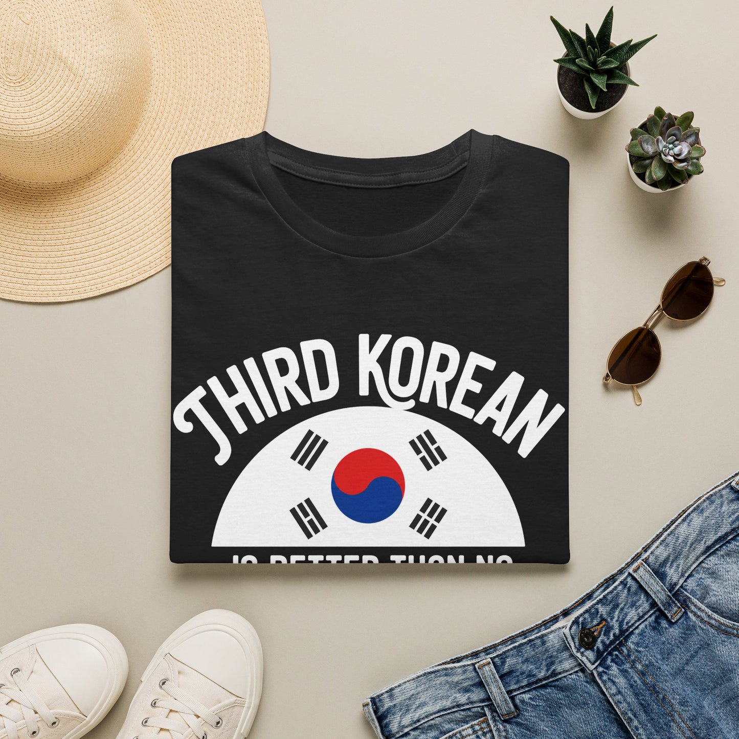 T-Shirt — "Third Korean Is Better Than No Korean" Flag Graphic