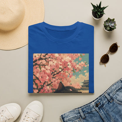 Cherry Blossom Cat T-Shirt — Cute Black Cat Under Sakura Scene