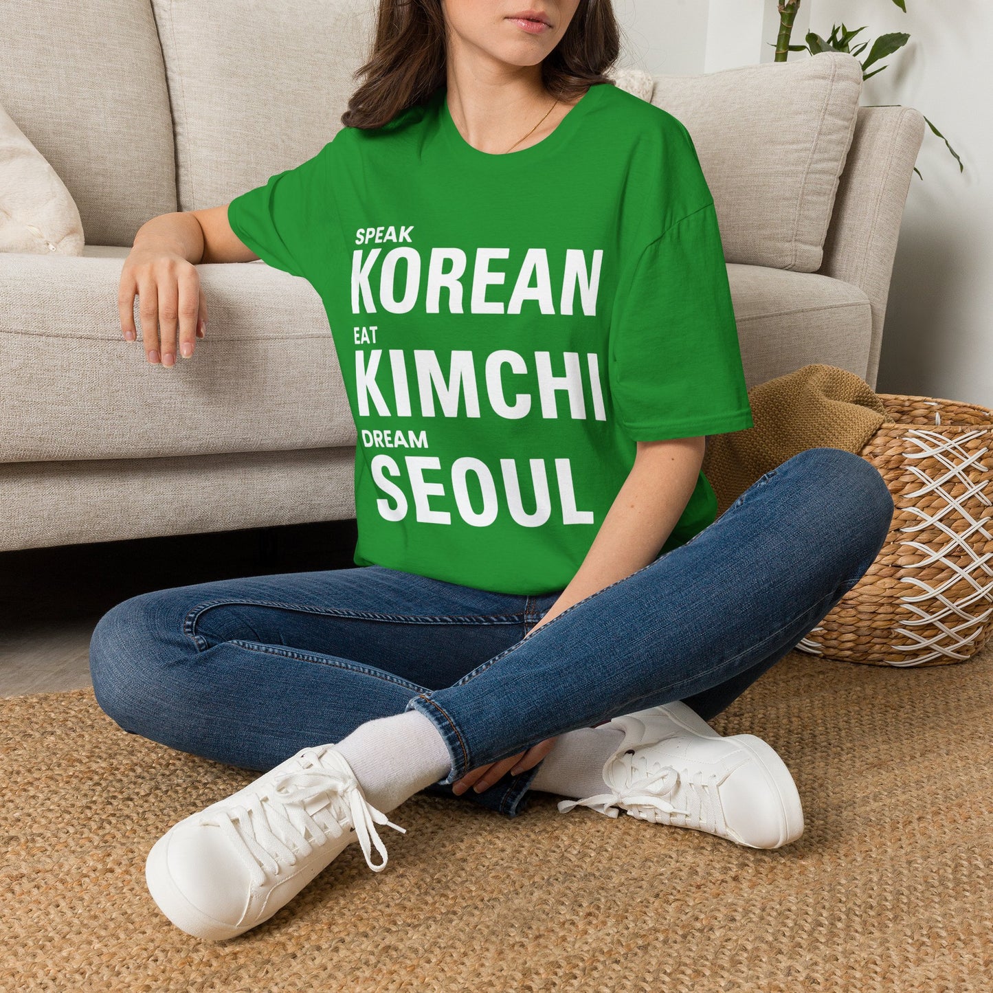 Korean Kimchi Tee — "Speak Korean Eat Kimchi" Graphic T-Shirt