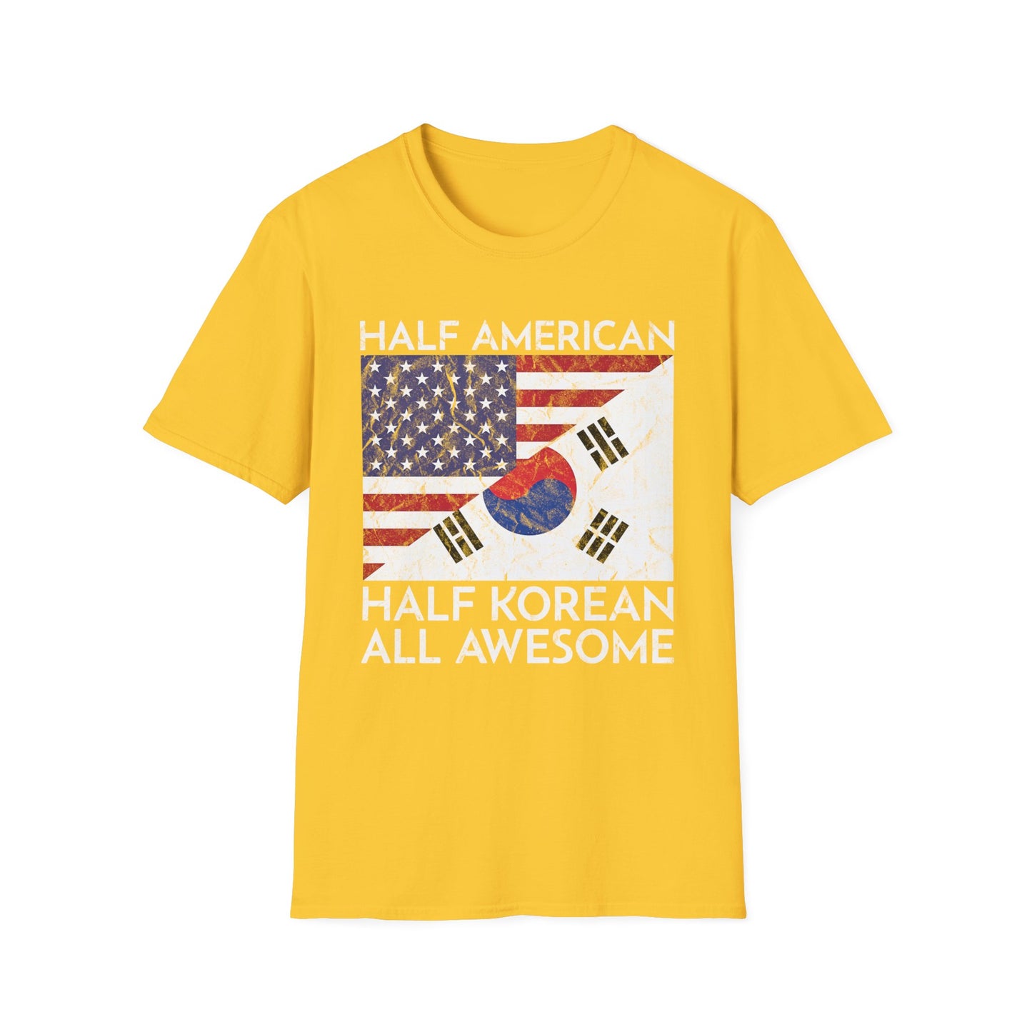 Half American Half Korean T‑Shirt — 'Half American, Half Korean, All Awesome' Patriotic Tee