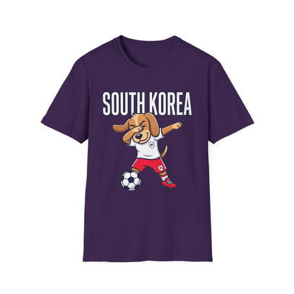 South Korea Dabbing Dog T-Shirt — Cute Soccer Fan Tee