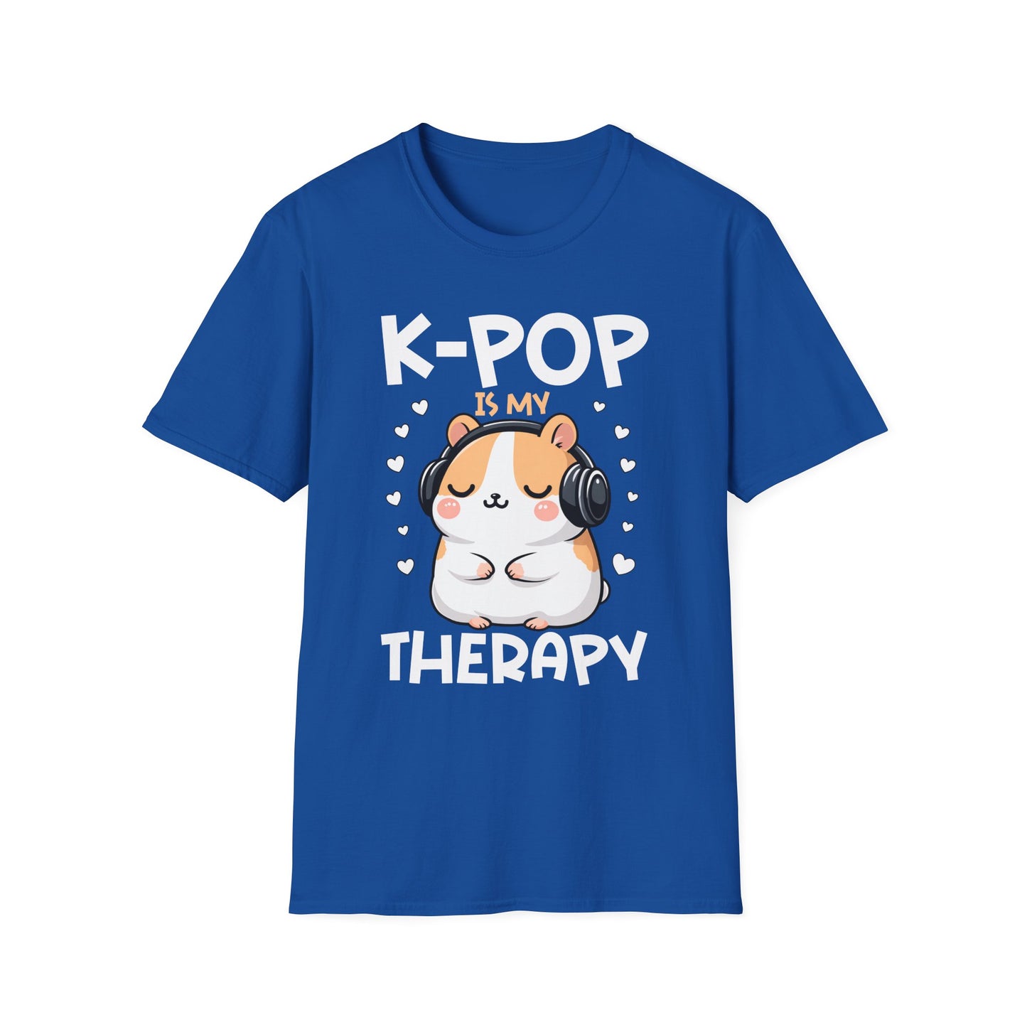 K-Pop Is My Therapy T-Shirt — Cute Hamster Headphones Tee for K-Pop Fans