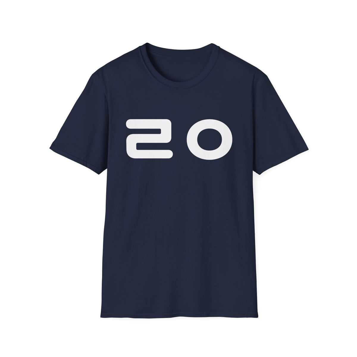 Minimal '20' Graphic T-Shirt — Retro Numeric Logo Tee