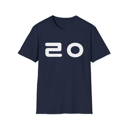 Minimal '20' Graphic T-Shirt — Retro Numeric Logo Tee