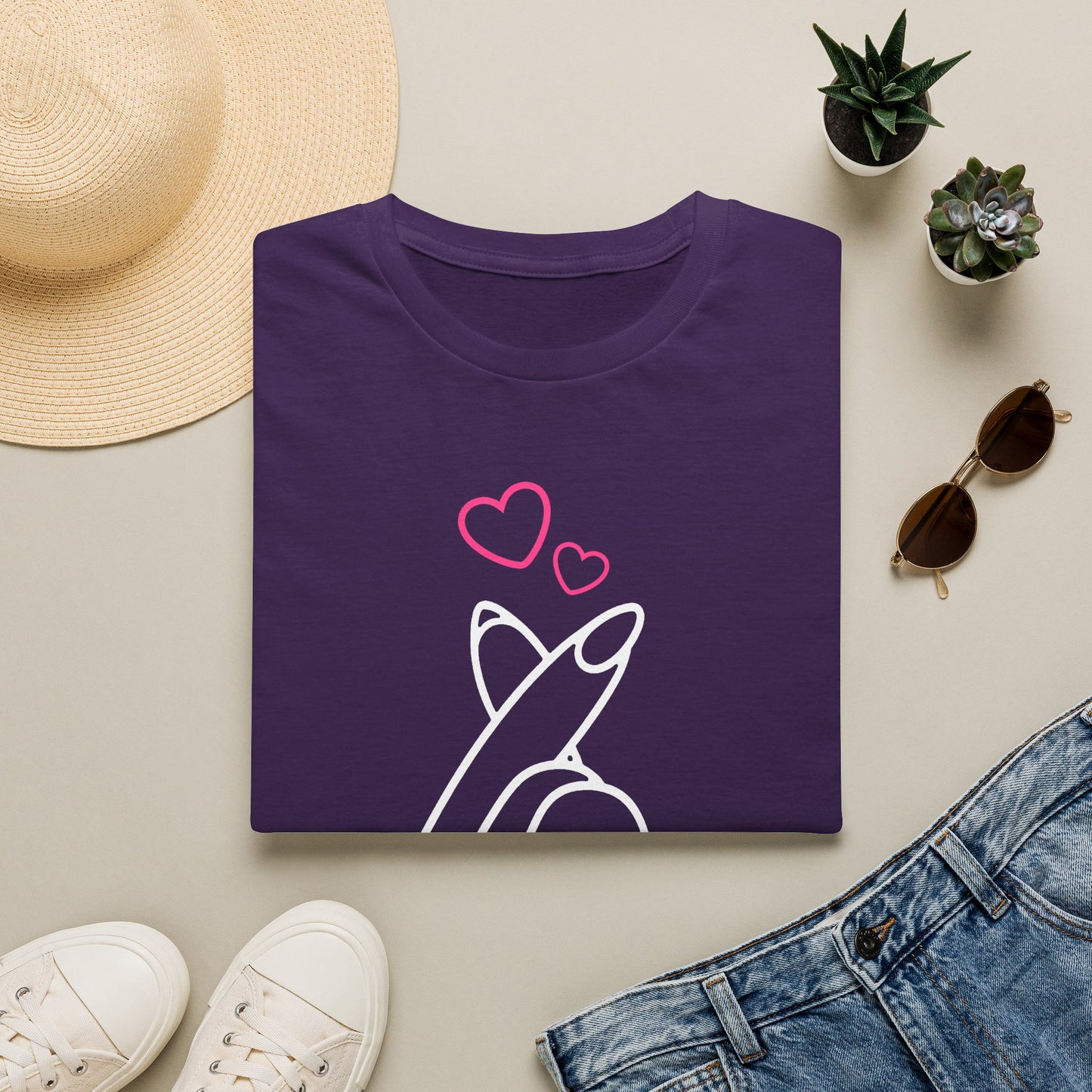 Cute Heart Gesture Unisex T-Shirt - Perfect for Friends, Love, and Everyday Wear