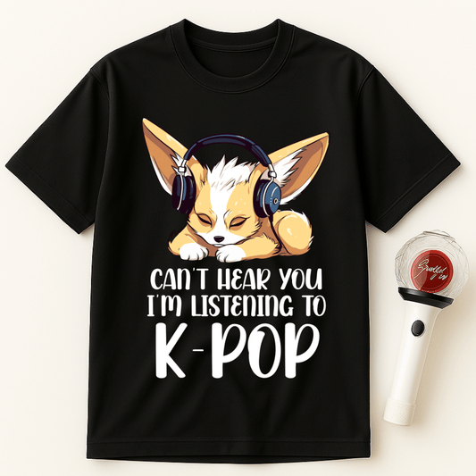 CAN'T HEAR YOU I'M LISTENING TO K-POP FENNEC FOX UNISEX T-SHIRT