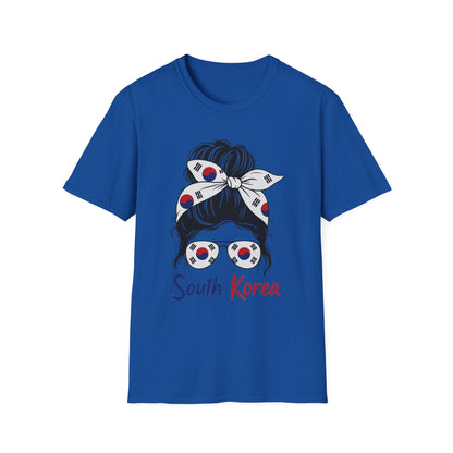 South Korea Flag Hair Bun T-Shirt — Korean Pride Graphic Tee