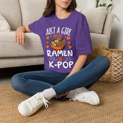 Just a Girl Who Loves Ramen and K-Pop Unisex Softstyle T-Shirt