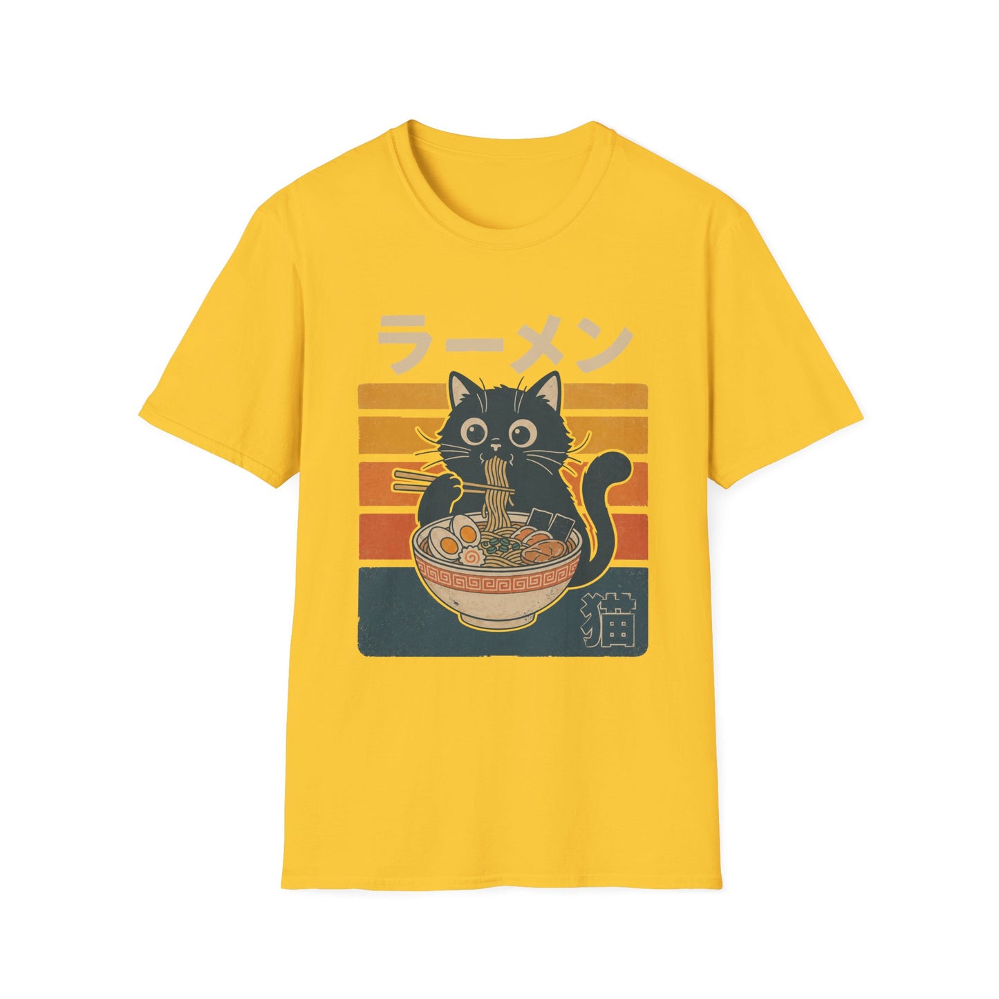 Ramen Cat T‑Shirt — Cute Japanese Neko Eating Ramen Graphic Tee