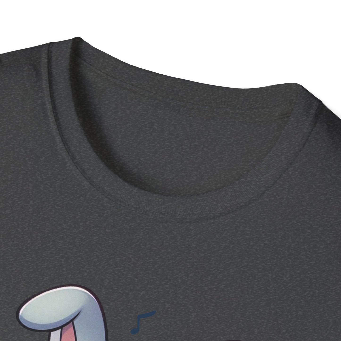 Cute Bunny Music Unisex Softstyle T-Shirt - Perfect Gift for Music Lovers