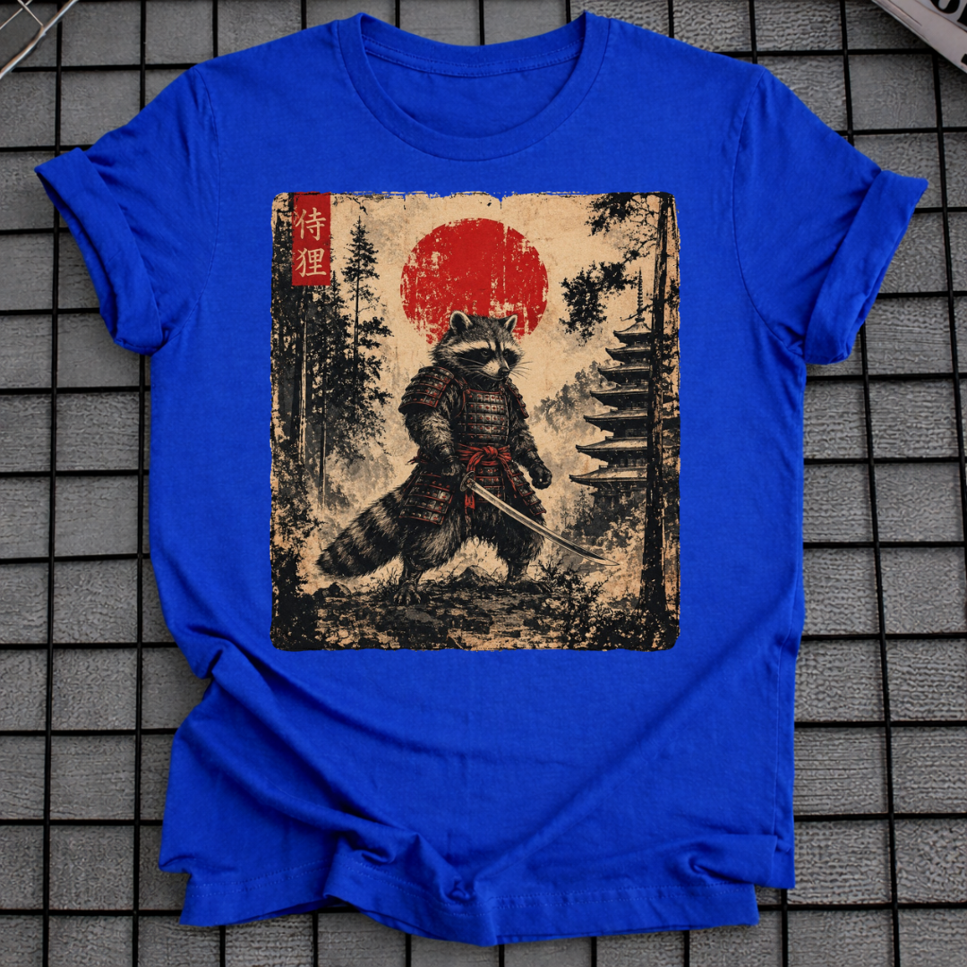 JAPANISCHES SAMURAI WASCHBÄR T-SHIRT