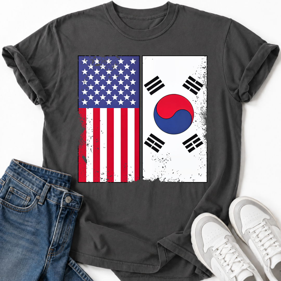 USA KOREA FLAGS T-SHIRT