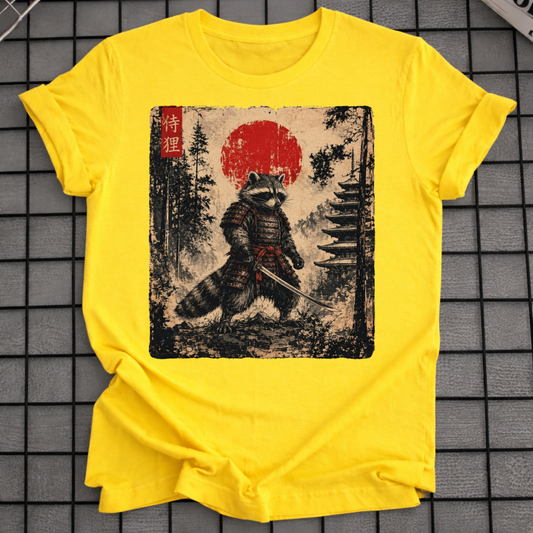 JAPANESE SAMURAI RACCOON T-SHIRT