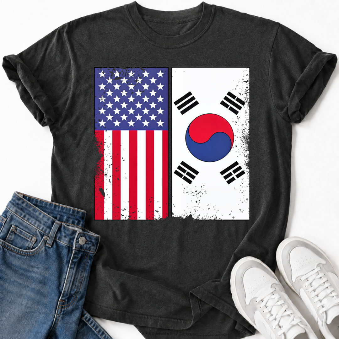 USA KOREA FLAGS T-SHIRT