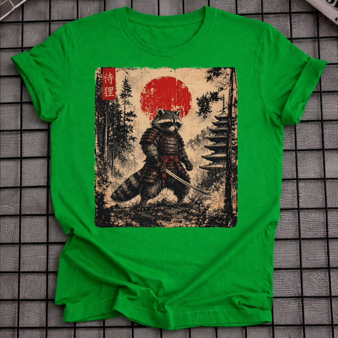 JAPANISCHES SAMURAI WASCHBÄR T-SHIRT