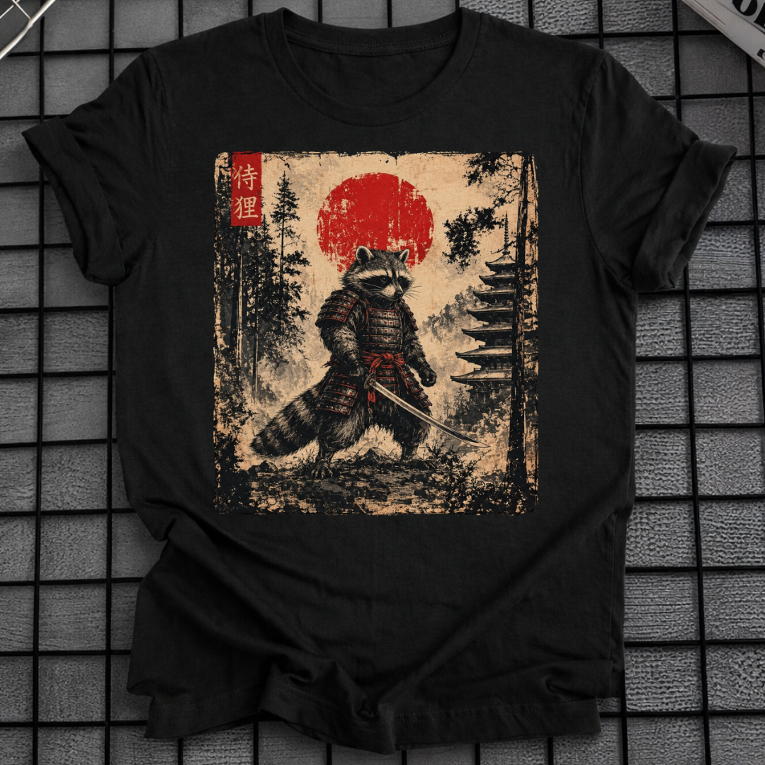 JAPANISCHES SAMURAI WASCHBÄR T-SHIRT