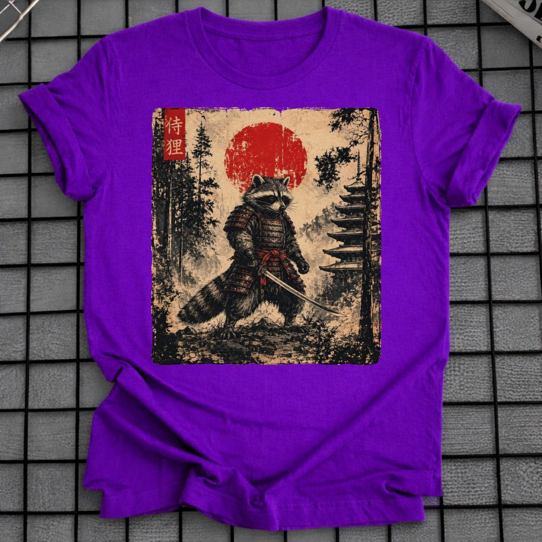 JAPANISCHES SAMURAI WASCHBÄR T-SHIRT