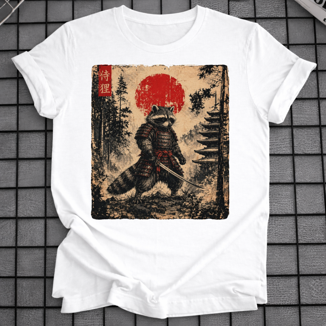JAPANISCHES SAMURAI WASCHBÄR T-SHIRT
