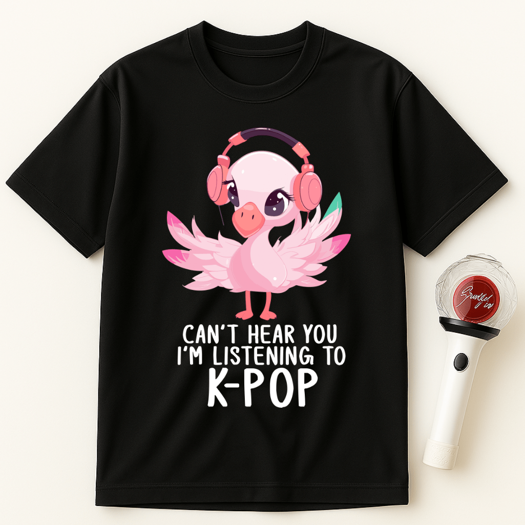 CAN'T HEAR YOU I'M LISTENING TO K-POP FLAMINGO UNISEX T-SHIRT