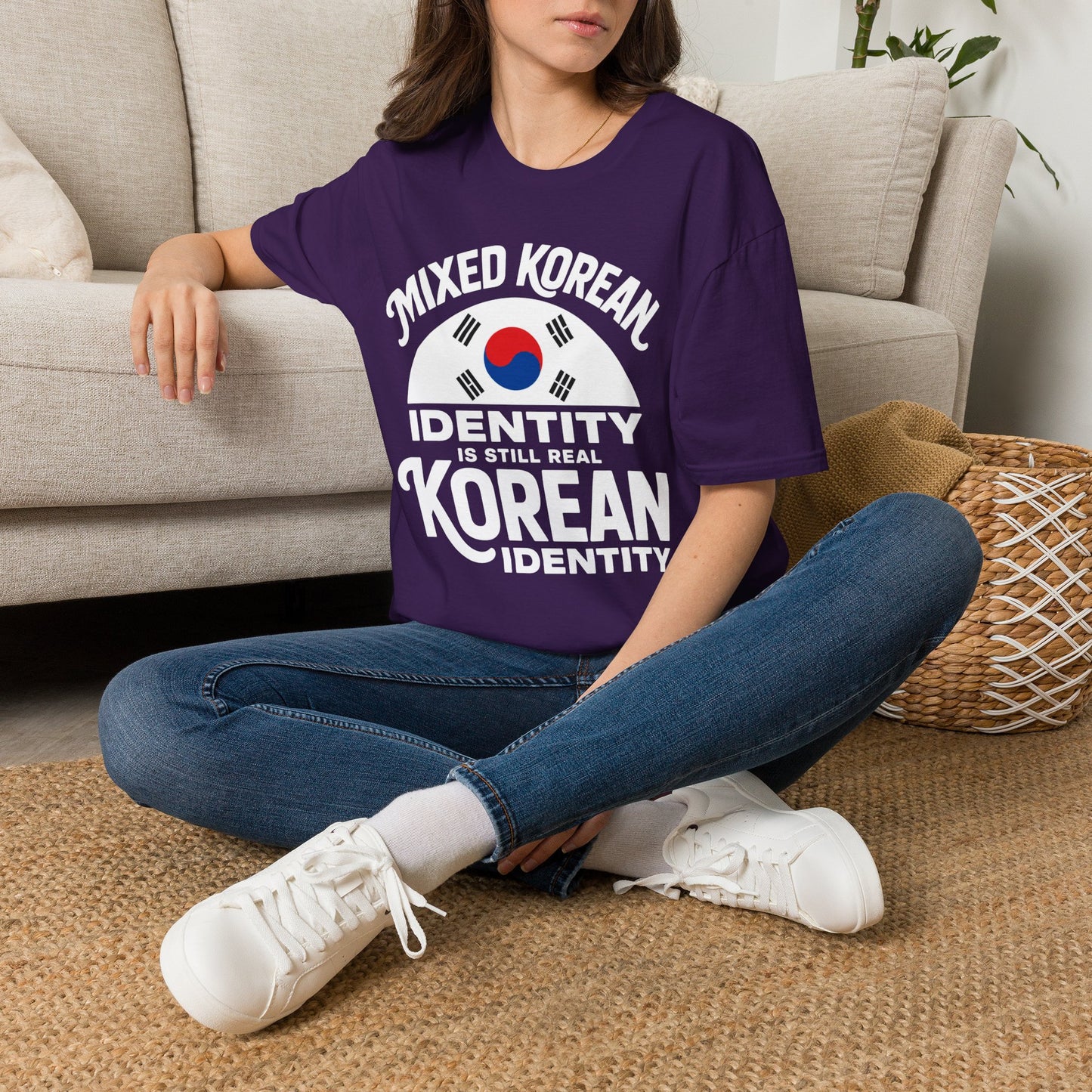 Mixed Korean Identity T-Shirt — Korean Flag Heritage Tee
