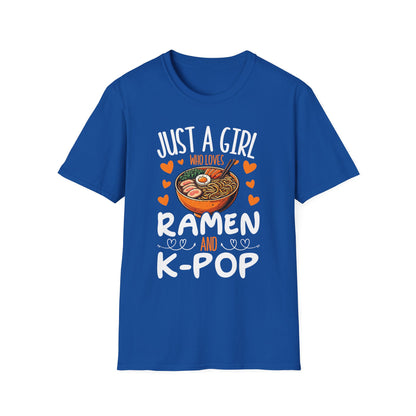 Just a Girl Who Loves Ramen and K-Pop Unisex Softstyle T-Shirt